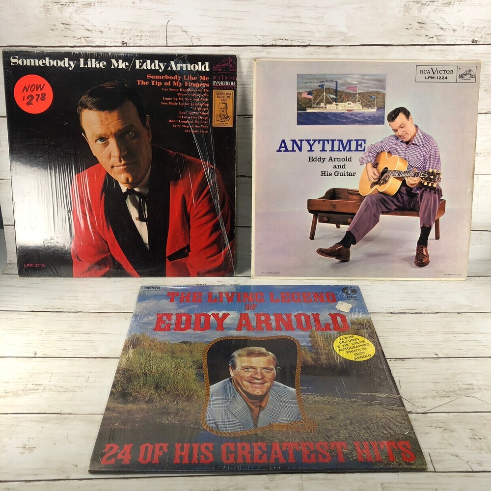 Eddy Arnold Vinyl Record Lot Anytime Somebody Like Me Living Legend 3 LP Set